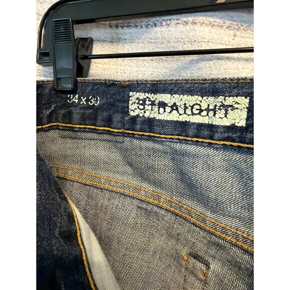 Gap 1969 Mens Straight Leg Blue Denim Jeans Size 34x30 - Picture 2 of 4